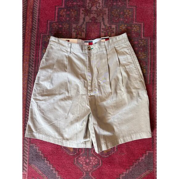 Tommy Hilfiger Vintage The Tommy Short Pleated Relaxed Fit Shorts 31 Kahki - Picture 1 of 8